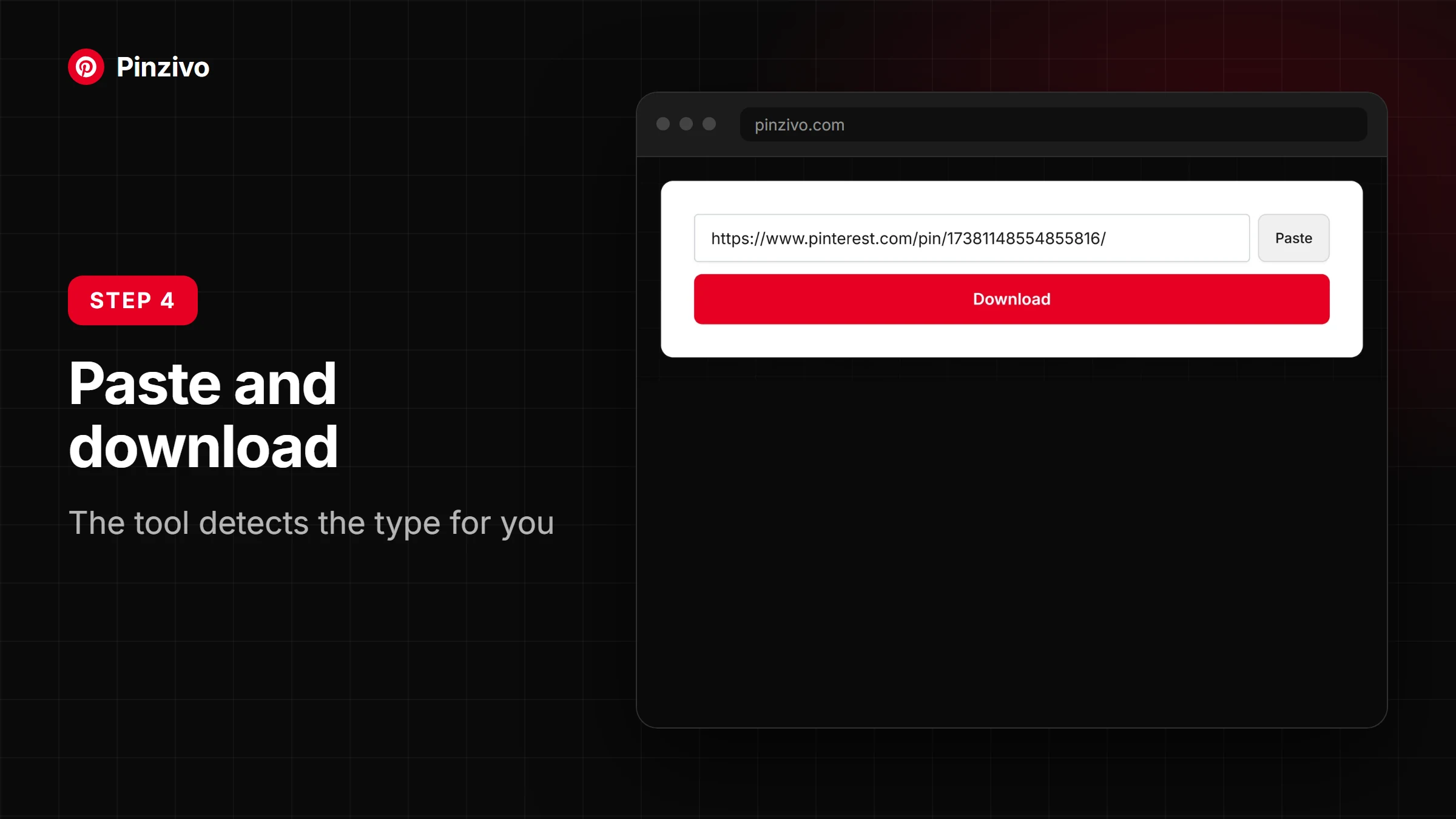 Paste and download: the Pinzivo downloader on a computer