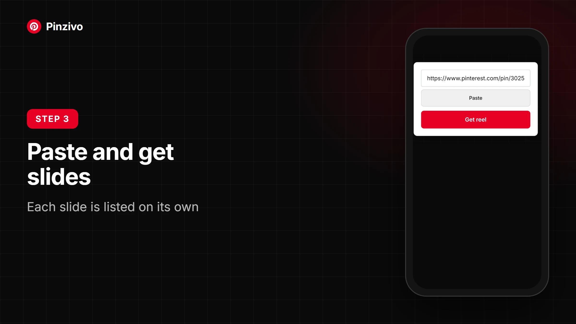 Paste and get slides: the Pinzivo downloader on a phone