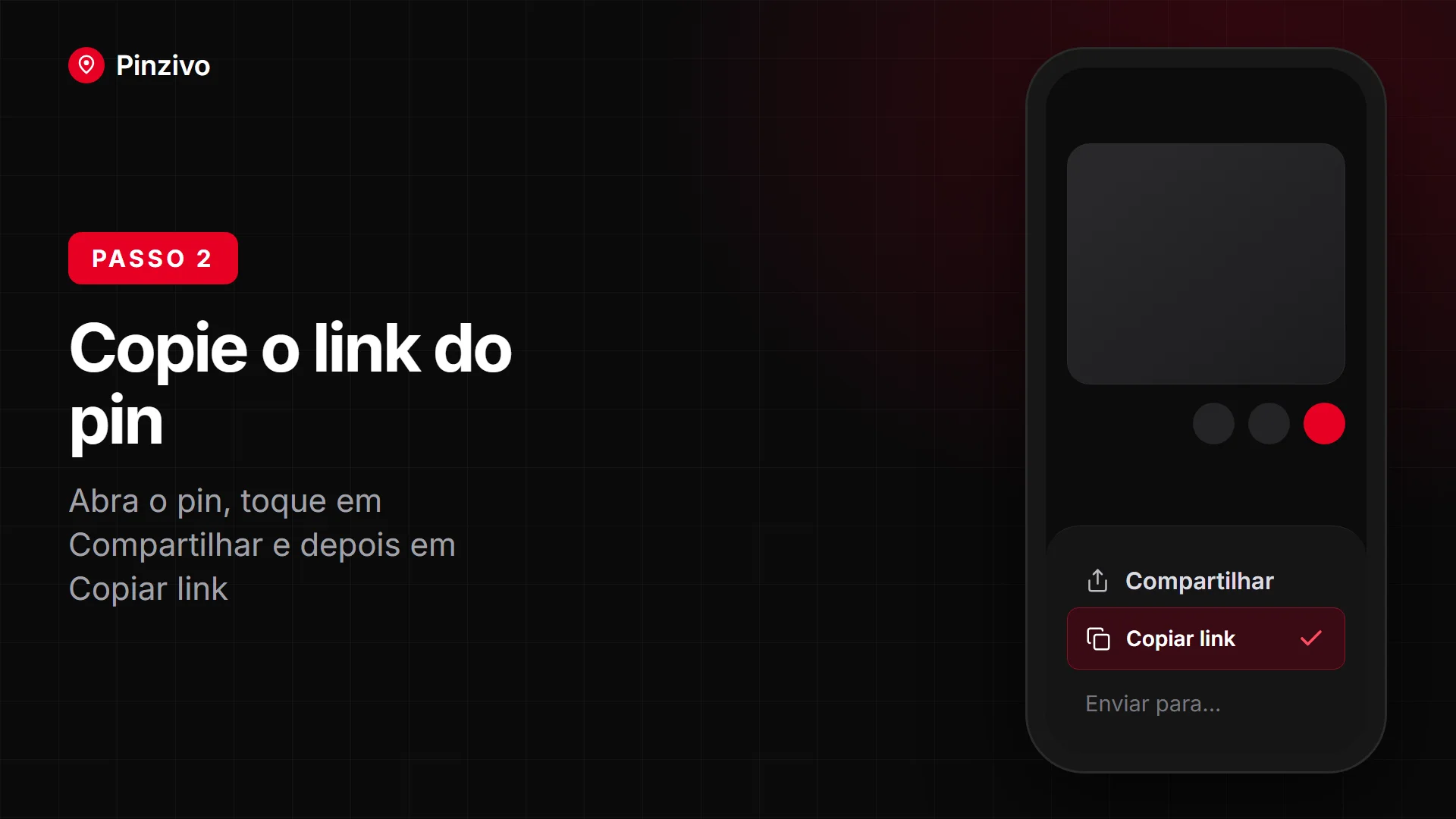 Copiar o link de um pin com vários slides Copie o link de um pin com vários slides do Pinterest usando Compartilhar