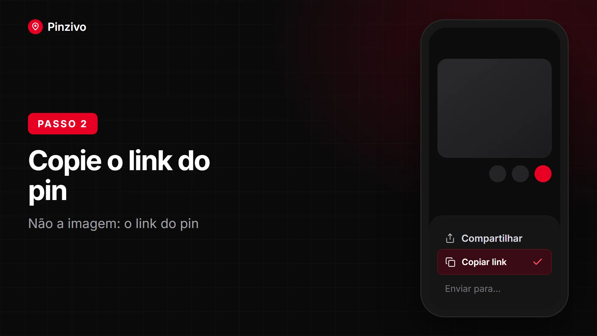 Copie o link do pin de uma imagem do Pinterest com Compartilhar, sem salvá-la
