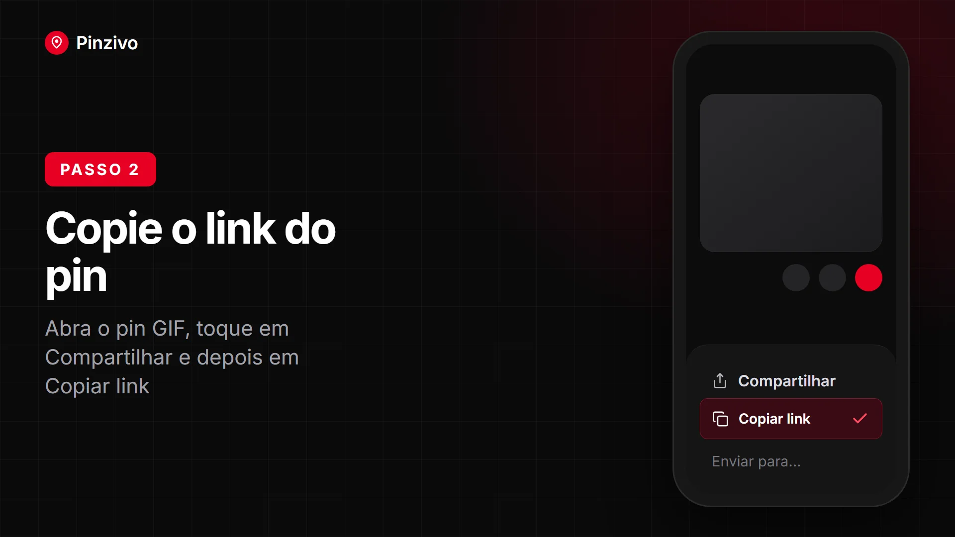 Copiar o link de um pin GIF do Pinterest Copie o link de um pin GIF do Pinterest com Compartilhar e Copiar link