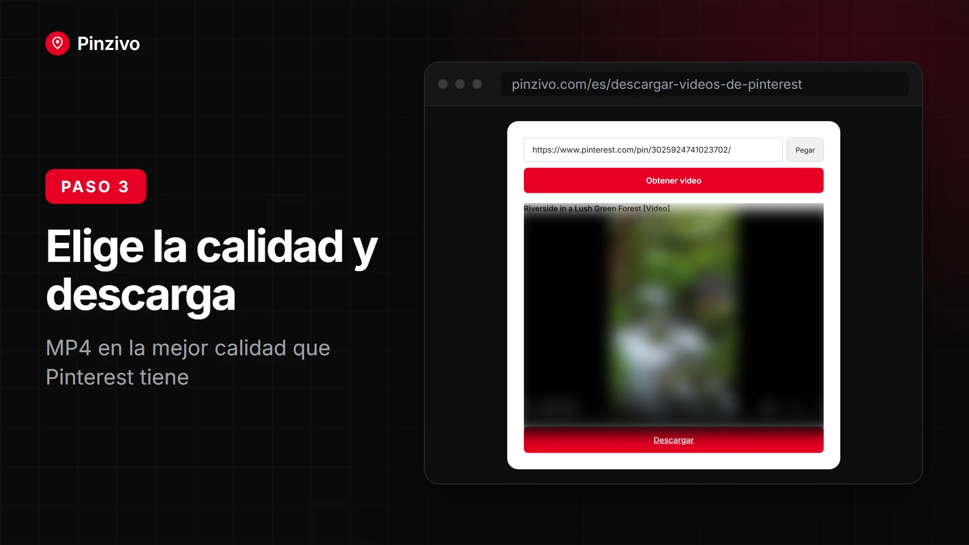 Descarga el video de Pinterest como MP4 en la mejor calidad desde la computadora