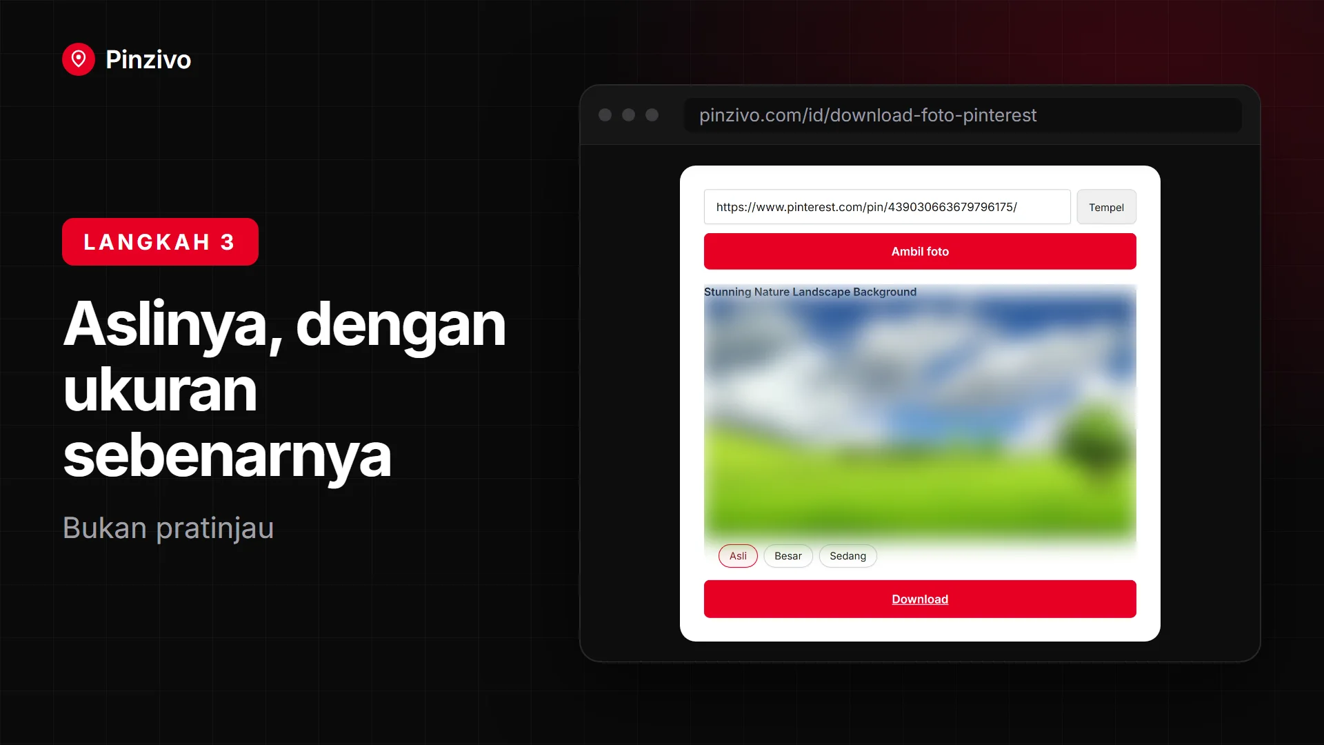 Download foto Pinterest dalam ukuran asli lewat Pinterest Photo Downloader di komputer