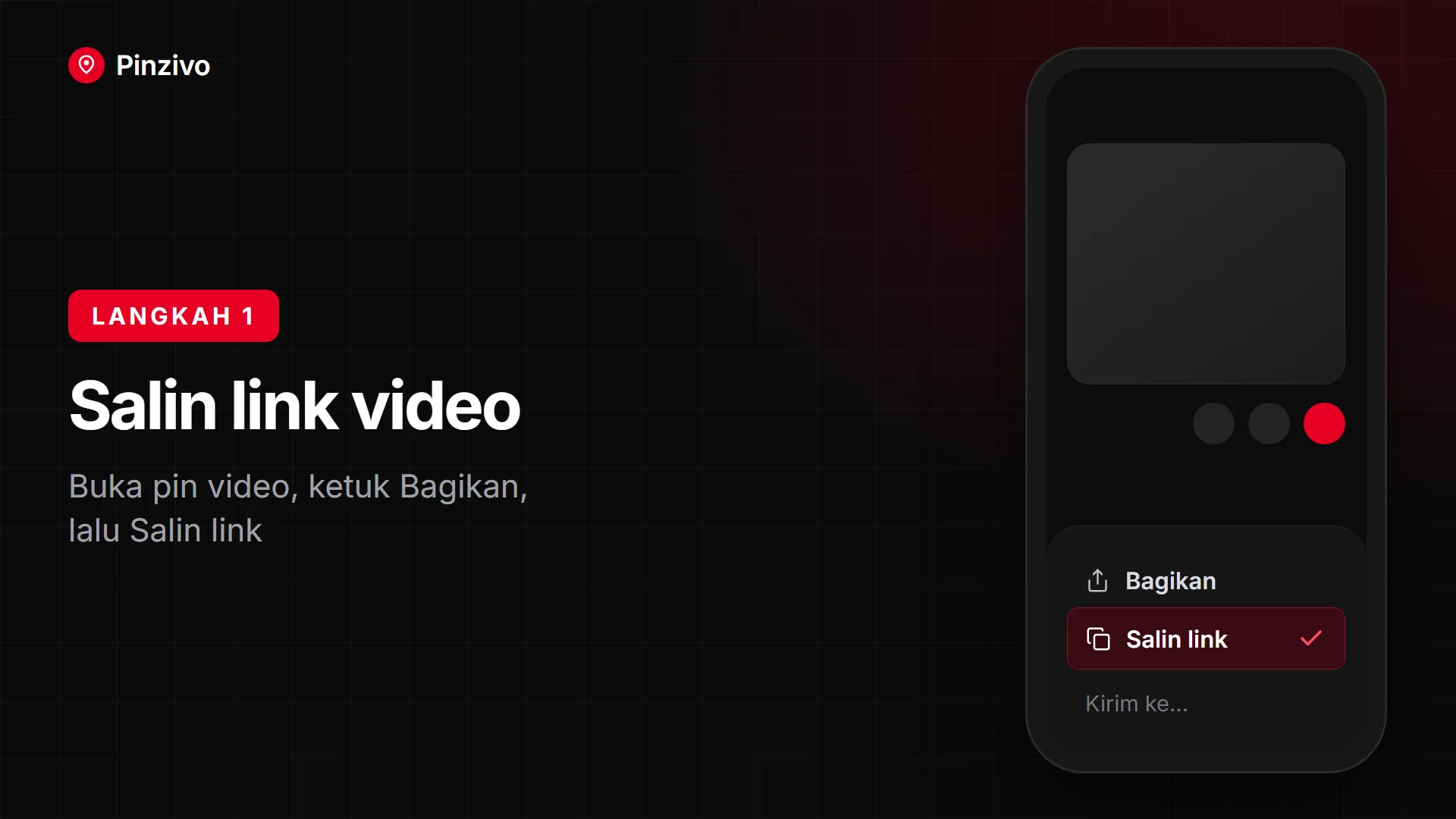 Salin link video Pinterest Salin link video Pinterest dengan menu Bagikan lalu Salin link di ponsel